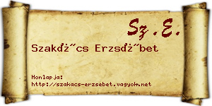 Szakács Erzsébet névjegykártya