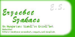 erzsebet szakacs business card